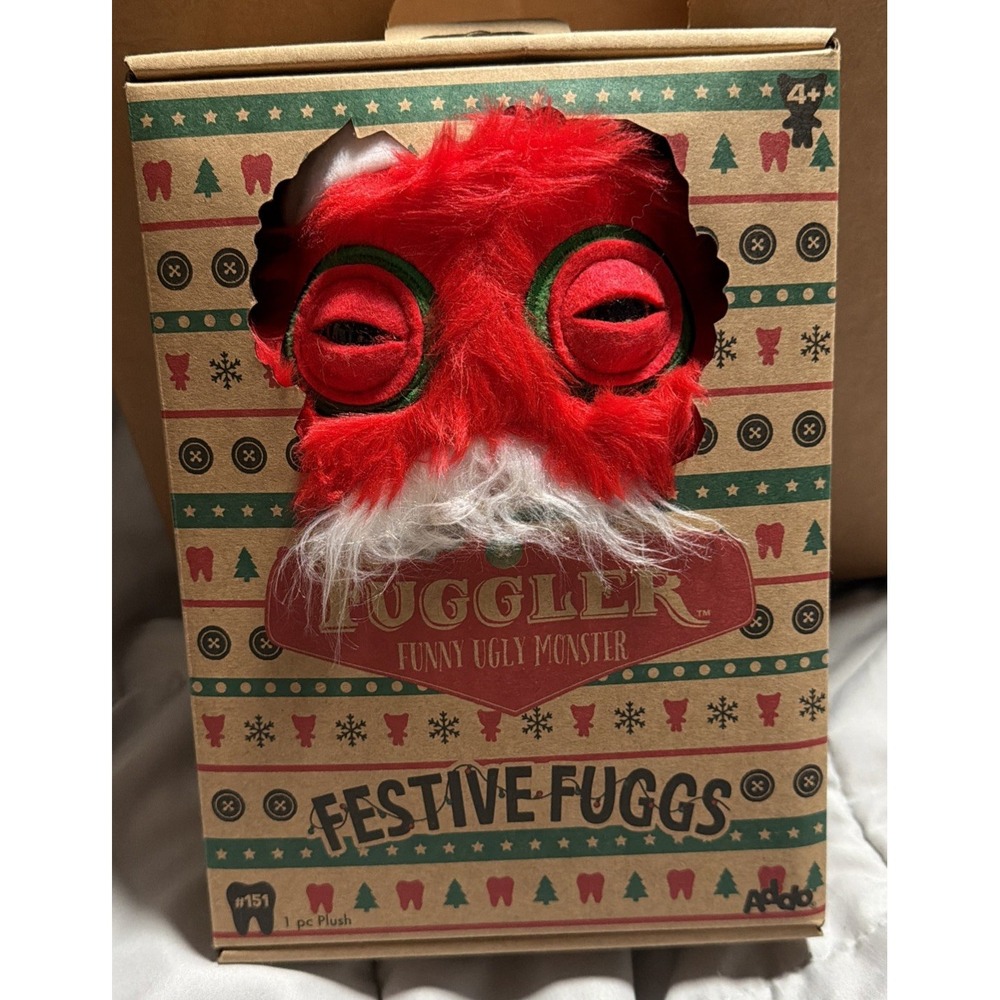 Santa Festive Fuggs Fuggler 9" Plush ADDO 2024 Unopened Box